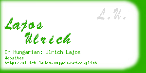 lajos ulrich business card